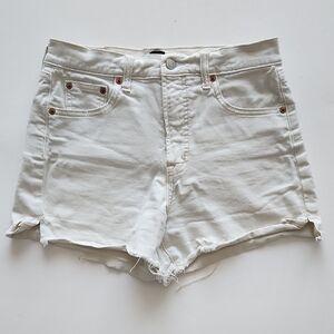 Gap High Rise 4" White Denim Shorts
